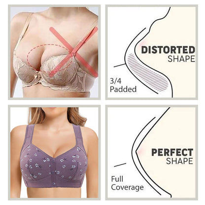 6 Premium Quality Front Button Seamless Cotton Comfort Bra – Pack of 6 (Everyday Wear)