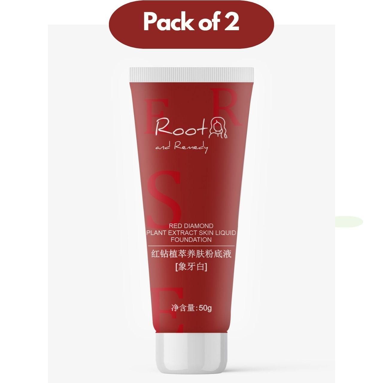 Red Diamond Plant Extract Skin Liquid Foundation 100g Pack of 2