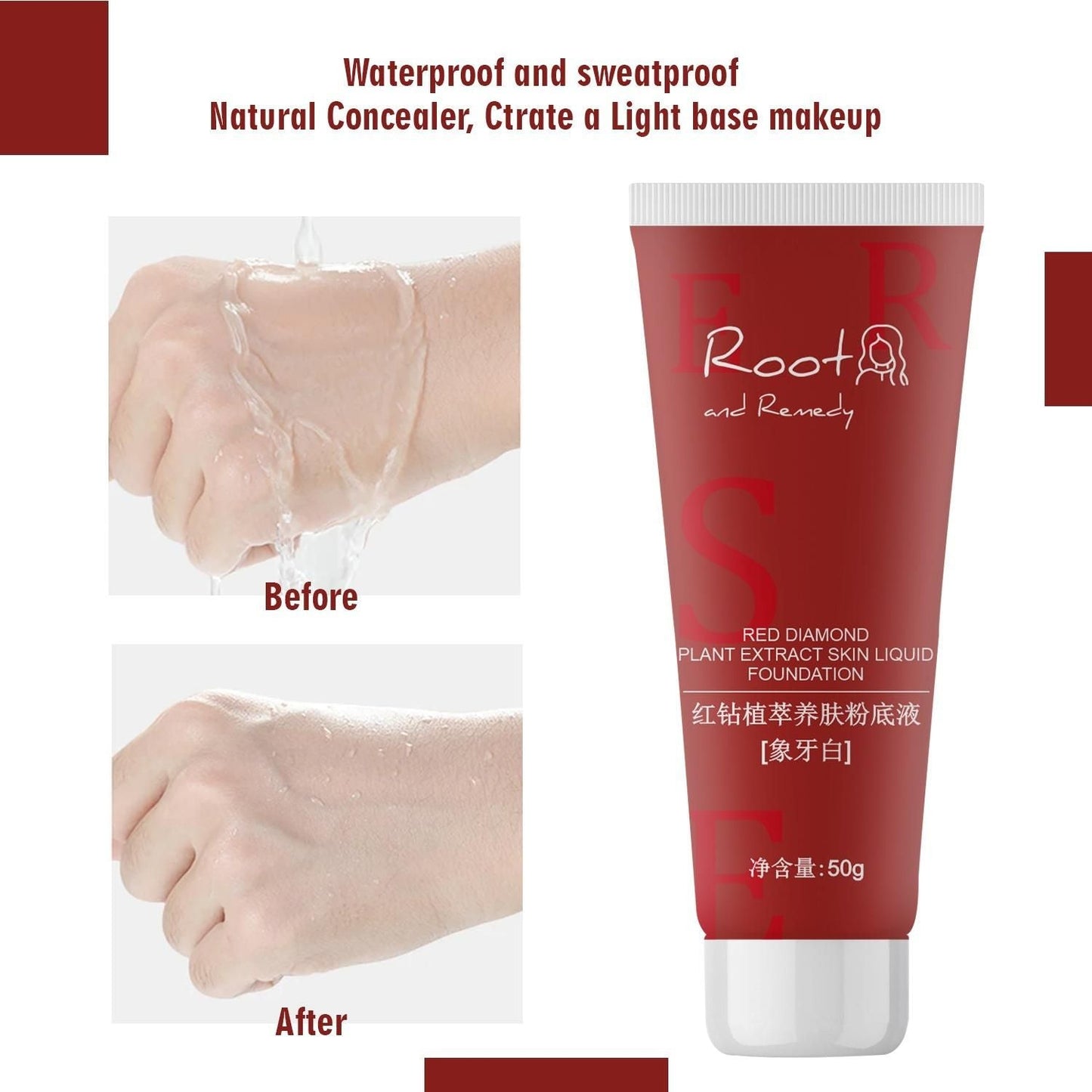 Red Diamond Plant Extract Skin Liquid Foundation 100g Pack of 2