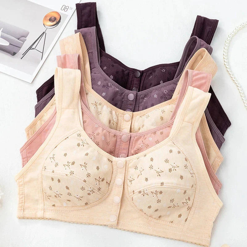 6 Premium Quality Front Button Seamless Cotton Comfort Bra – Pack of 6 (Everyday Wear)